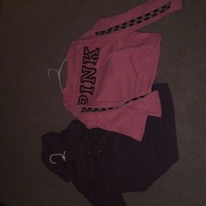 1 pink pink sweatshirt and 1 pink maroon hoodie!!!